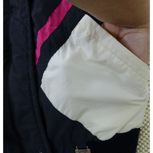 VTG Subili Retro Color Block Puffer Winter Jacket Windbreaker Size 12 - Picture 12 of 16